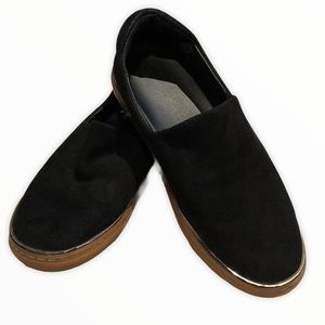 JSlides | Black Suede slip-on shoes